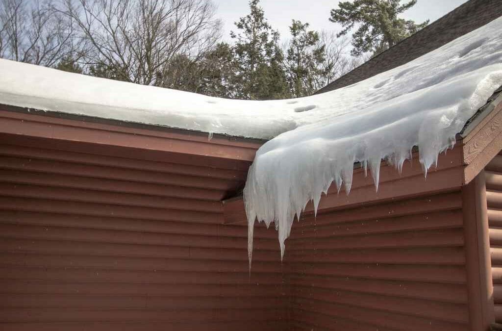 Ice dam on roofing system