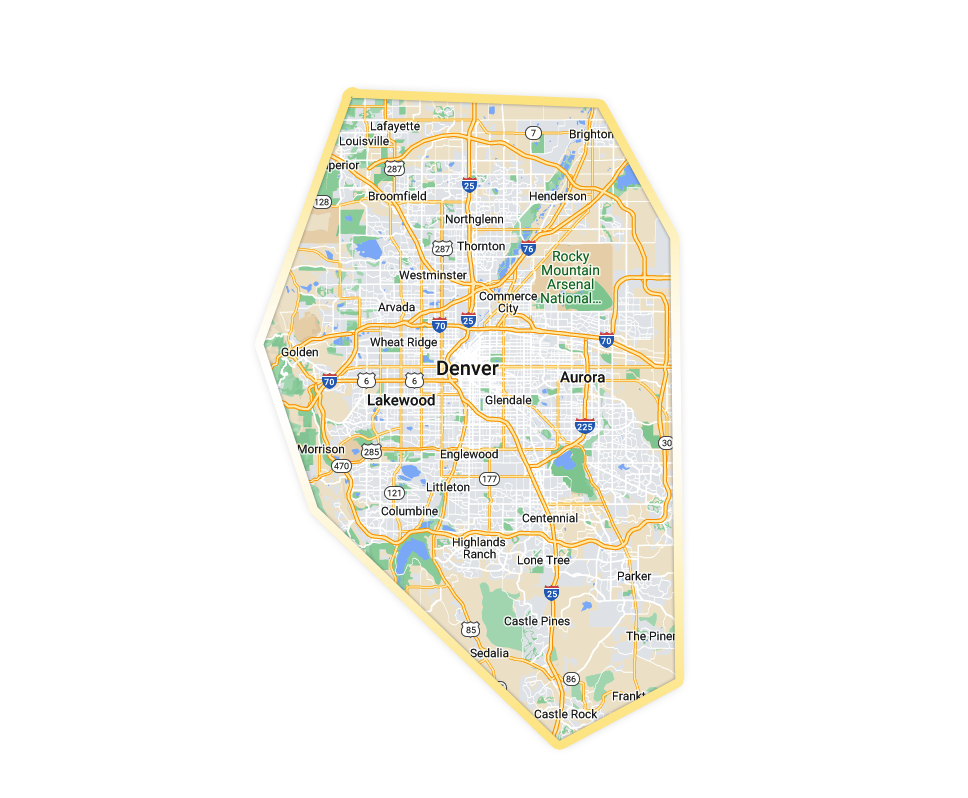 Integrity Roofing and Painting Denver Service Area Map